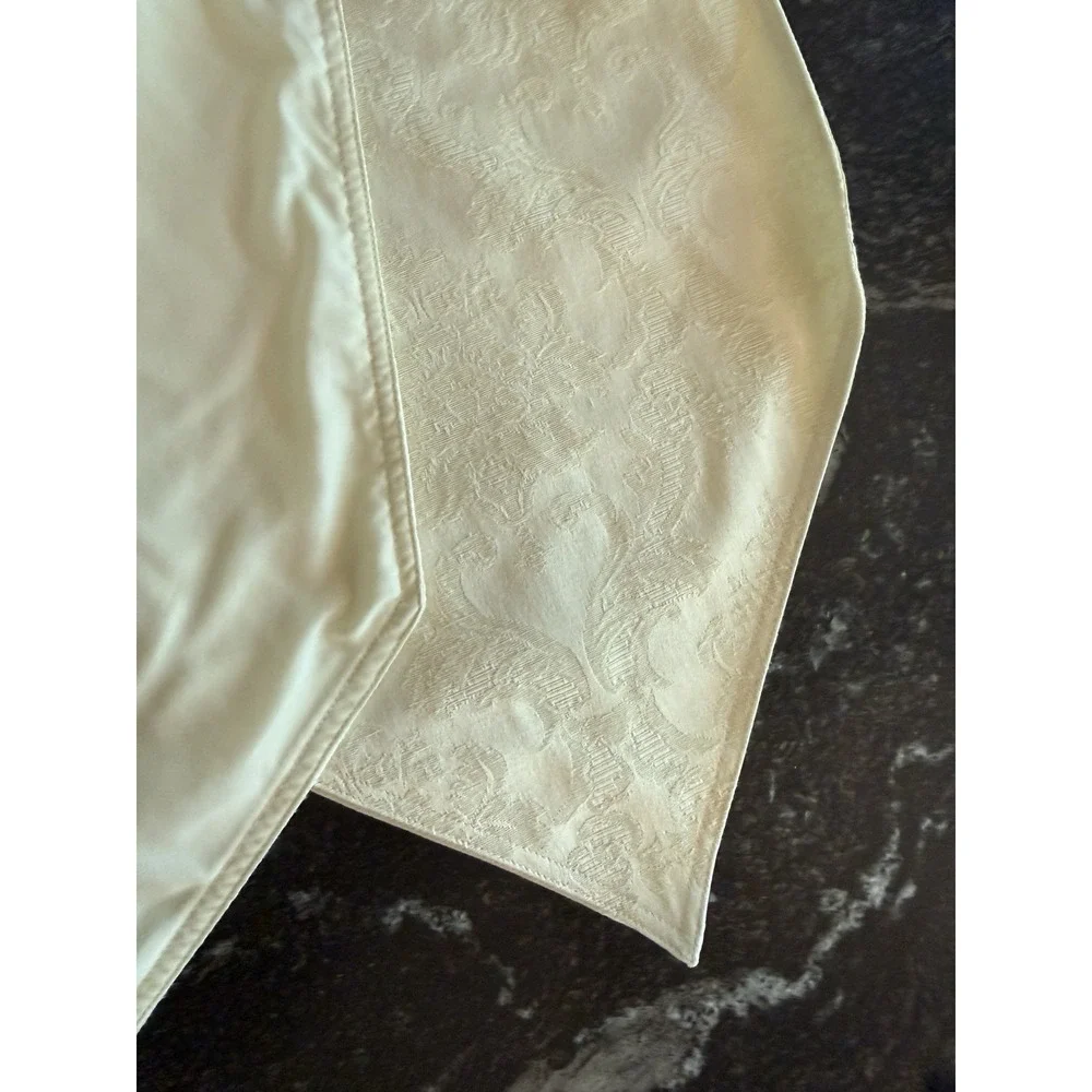 Vintage W-C Designs Cream Damask Table Linen Set - 2 Runners & 10 Napkins Y2K